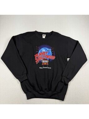 Vintage 90s Planet Hollywood San Francisco Crewneck Black Size Small